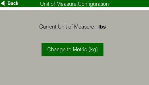 Weight Units of Measure Configuration 6. From the Weight Configuration Menu, press the Operation Levels button to review (and optionally change) the operation levels.