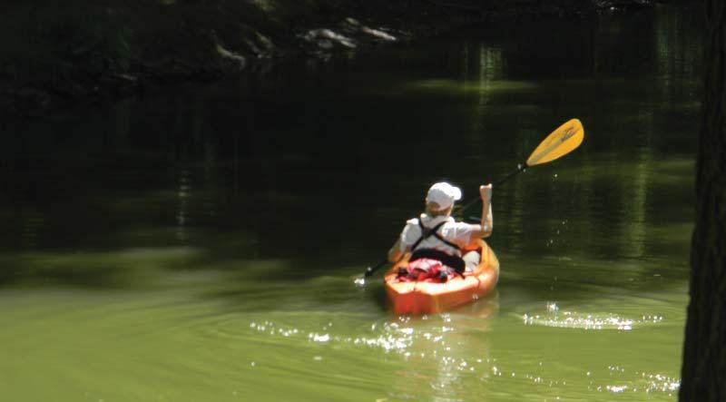 Kayaker on Fall Creek. 6. blueway standards T he concept of formal blueways is new to the Indianapolis Park system.