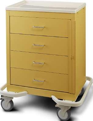 Mobile Workstation Solid Beige Drawer configuration: 3-3", 1-6", and 1-9" OAD: 39 ¾"H x 25"D x 32"W MBSM0400-Y 4 Drawer