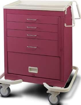 PAGE 9 MBSM3100P-R 4 Drawer Breakaway Emergency Cart with 9" Panel Door Emergency Cart Solid Red One 15" Breakaway for drawers Drawer configuration: 3-3", 1-6", and 1-9" Panel Door 15" Total Drawer