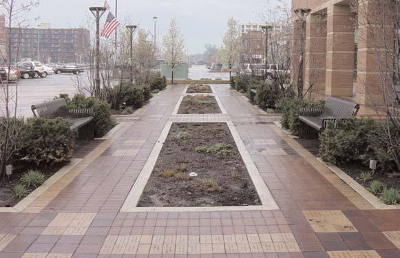 Existing and future open spaces and plazas should incorporate special features such as fountains, artwork, plantings, and other elements.