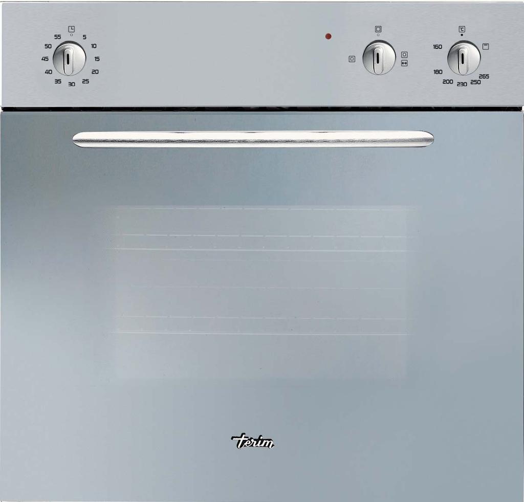 Gas OPR6GECX OFE6GECX Gas oven Gas or electric grill Automatic ignition Safety device on burner Thermostat Cooling Fan Turnspit Full Glass Inner Door Oven Cavity with Stamped runners 60 Net Litres
