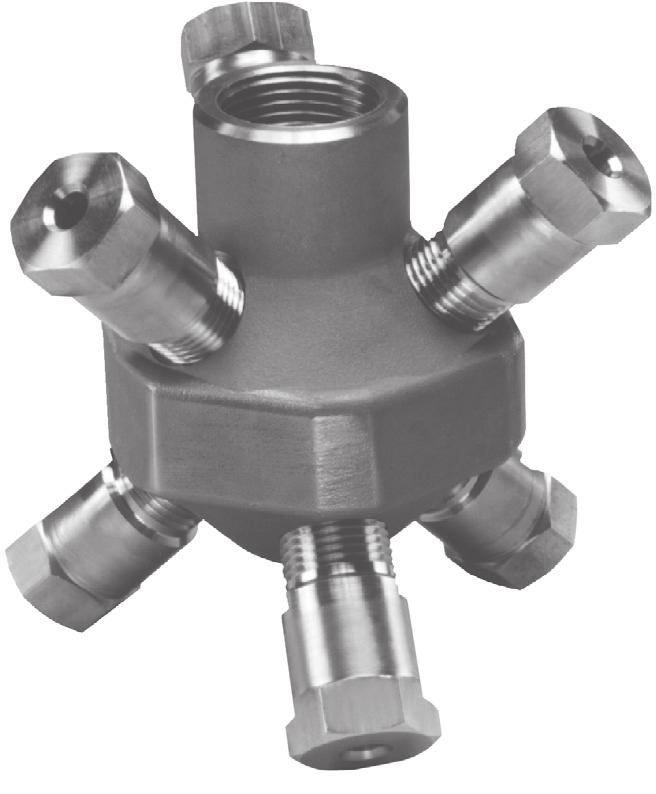 CLUMP Static Nozzle - Full Cone Nozzle Manifold DESIGN FEATURES Each nozzle in the stationary cluster is a BETE clog-resistant full cone nozzle of the MaxiPass series Can be supplied with various