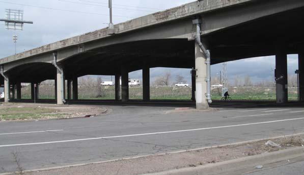 The existing viaduct is a dominant feature of the Segment 2 neighborhoods. The elevated highway is deteriorating.