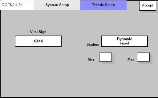 Figure 3-35: The Trends Setup Dialog Panel Two scaling options are available:fixed and Dynamic.