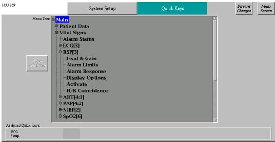 Menntor X7 Service Manual Figure 3-37: The Quick Keys Setup Panel To assign a Quick Key 1. Select System Setup 2. From the System Setup menu, select Quick Keys 3.