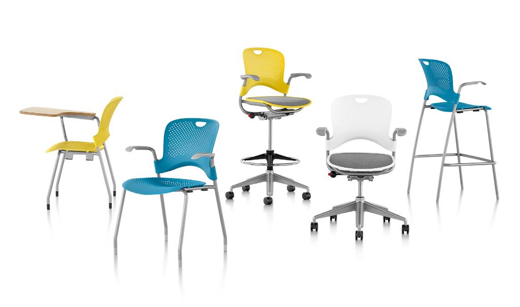The colorful, casual way to pull up a chair Caper Designed by Jeff Weber The perfectly portable chair, Caper is designed to be moved. Pull up a couple of Capers for collaborative work.