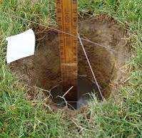 you saturated soil conditions). 3. Refill the empty hole with water again.