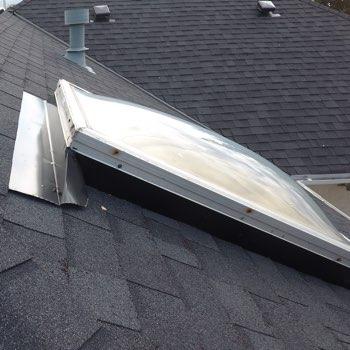 2. Flashing Flashing appeared in good condition overall. 3. Skylights Correct kick out flashings in place Skylights appeared sealed, no visible indications of leakage. 4.