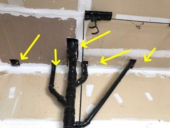 Observations: Breaches in fire protect protection at ceiling and wall, recommend sealing as a
