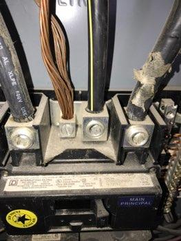 Observations: White neutral wires connected to circuit breakers should be black or red taped to designate they are hot, recommend further investigation and