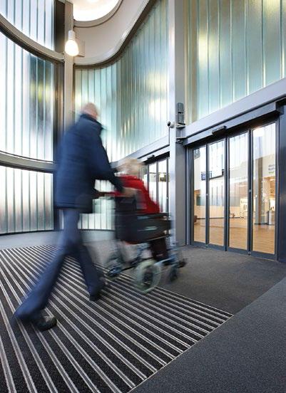Protecting surfaces in public buildings 6 With an ageing population, the amount of wheeled traffic in public access spaces, such as wheelchairs and mobility vehicles, is increasing.