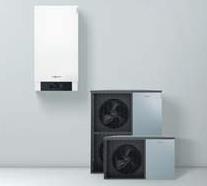 split-design air/water heat pumps (at left) and Vitocal 222-S are by far the quietest units of