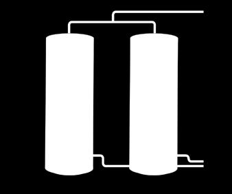 When connecting two units in parallel, individual cold feeds are taken to each cylinder and then hot draw offs are connected together.