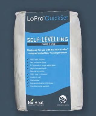 LoPro QuickSet SELF-LEVELLING COMPOUND Once the LoPro castellated panel has been fitted, the UFH pipe must be installed and pressure tested before pouring the