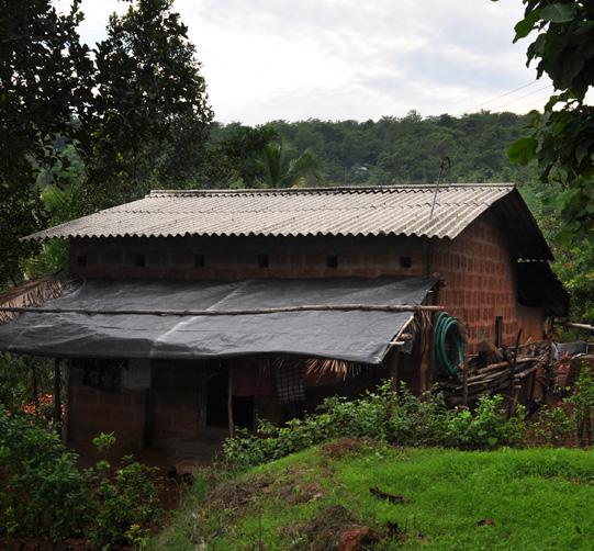 Like traditional Konkan houses, the exterior is made of exposed