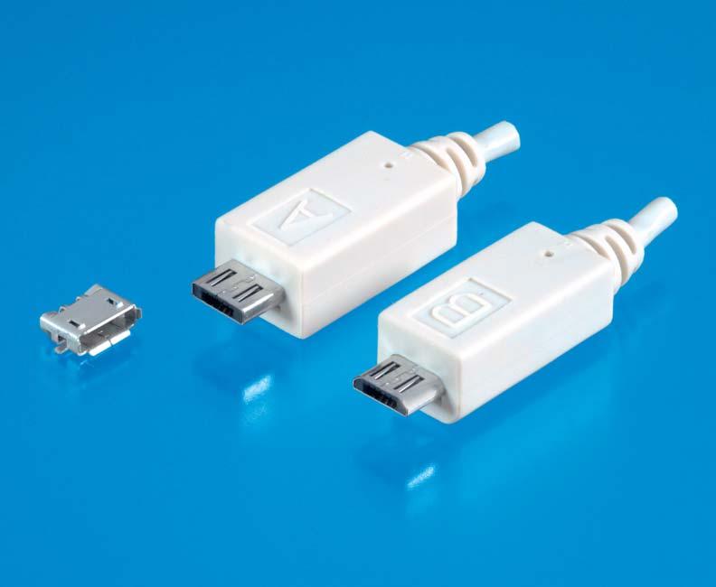 Connectors Micro USB Connector Micro USB Connector and Advantages The brand new Micro USB connector further decreases the size needed for the popular USB connector system, while maintaining