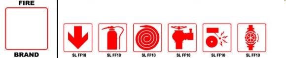 white Safety signs: colours Signs for fire fighting