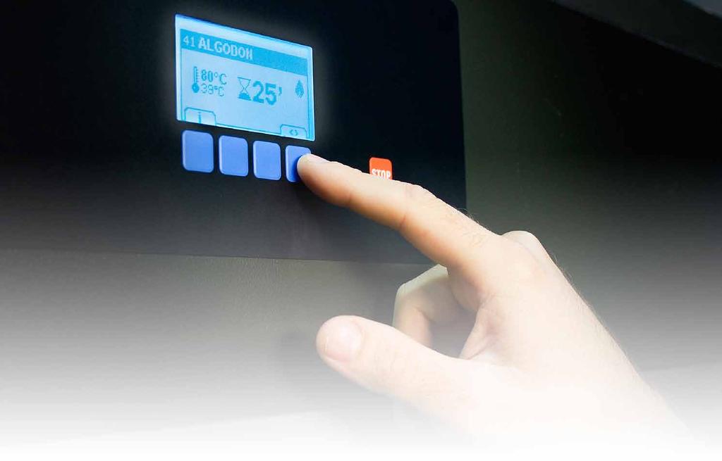 PROFESSIONAL Control The control panel reflects the ethos of Girbau s Inteli control, with a system that streamlines programming and operation. Operator find the system of icons easy to learn.