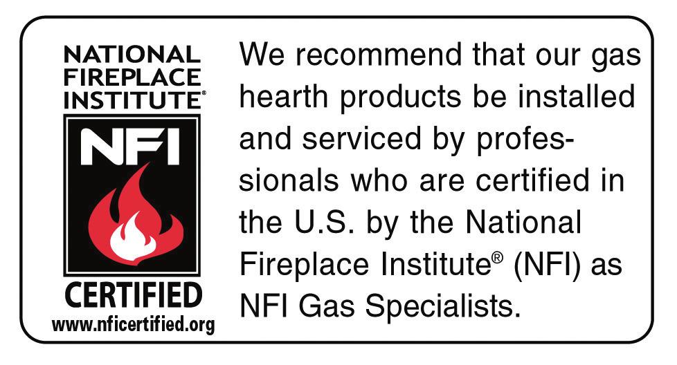 EYF Series Unvented Gas Log Set IMPORTANT SAFETY INFORMATION as they are burned off during the initial operation of the appliance; possibly causing headaches or eye or lung irritation.