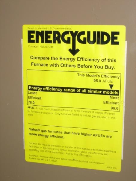 Replacing & Choosing Heating System Look for EnergyStar & EnergyGuide Labels Also compare: AFUE rating (Annual Fuel Utilization Efficiency) Photo: S.