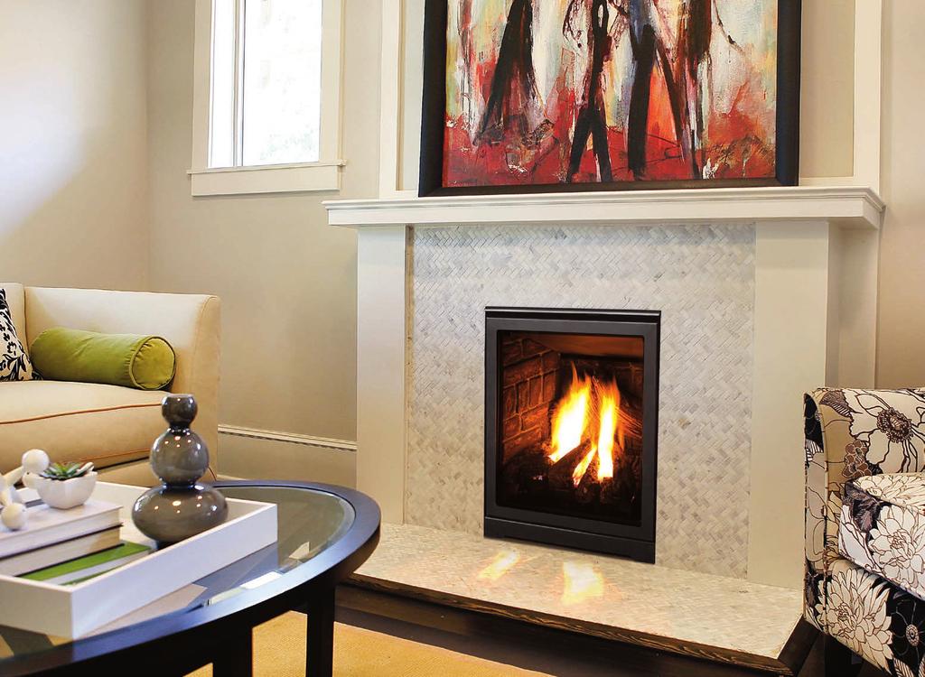 The SMALL GAS FIREPLACE Fireplace Minimal Surround, Glass Burner with Porcelain Liner Fireplace Insert Modern