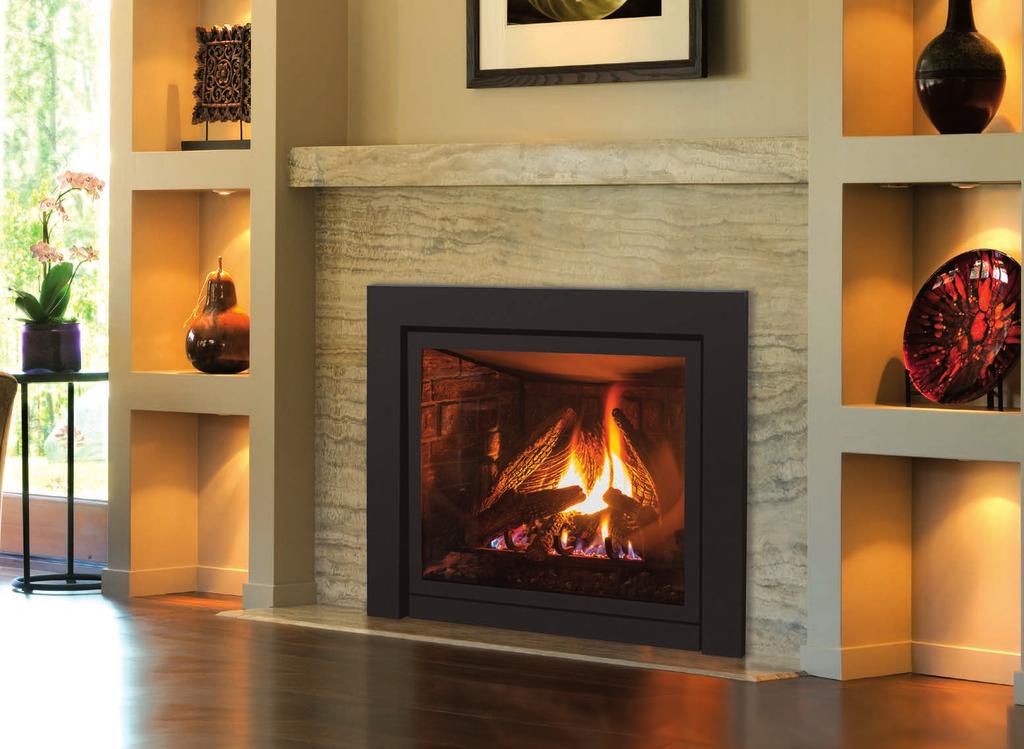 The Fireplace Log Set with Painted Firebox Fireplace Minimal Surround, Glass Burner