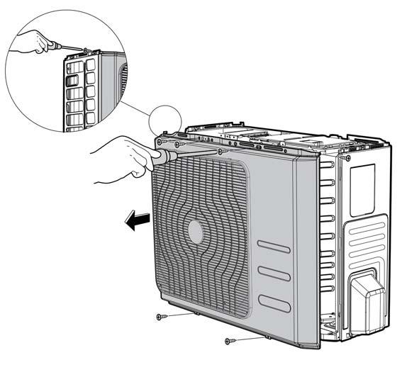 DISASSEMBLY INSTRUCTIONS (CONT) Outdoor Unit Sizes 9 12K (208 230V) (Cont) Panel Plate Procedure Illustration 4)