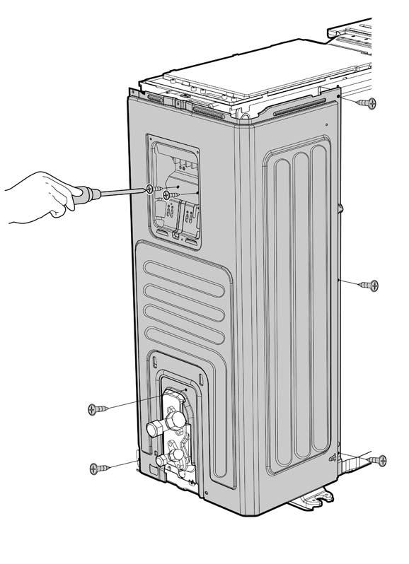 DISASSEMBLY INSTRUCTIONS (CONT) Outdoor Unit Sizes 9 12K (208 230V) (Cont) Panel Plate Procedure Illustration 6) Remove the screws of the right panel and
