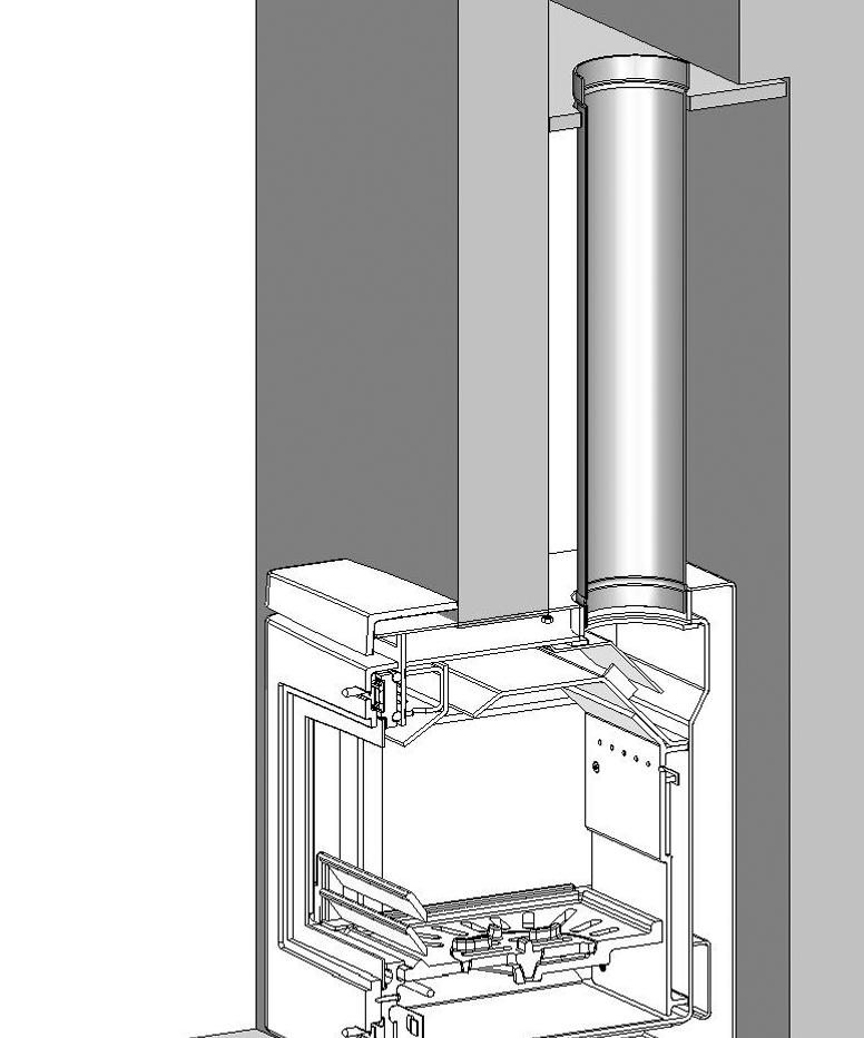 2 First remove the log guard from the stove to give access to the firebox (see Section 3). 4.3 Use both hands to lift the baffle vertically and slide it to one side (see Diagram 2).