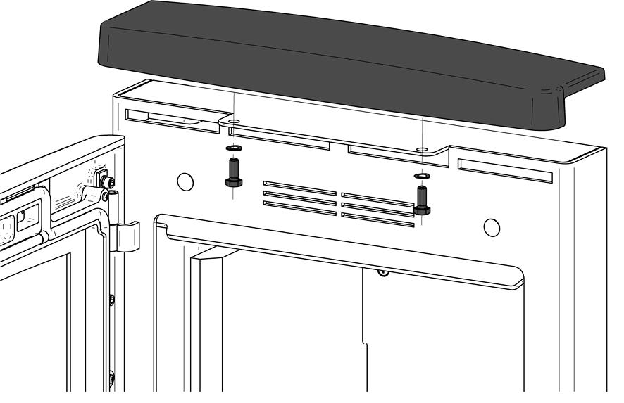 INSTALLATION INSTRUCTIONS 8. CAST TOP 11 Washer The appliance is supplied with a cast top plate (part no. CA7672). 8.1 The cast top has 2 x ledges on the bottom face to space it off the top of the appliance and 2 x threaded holes on the underside ledges.