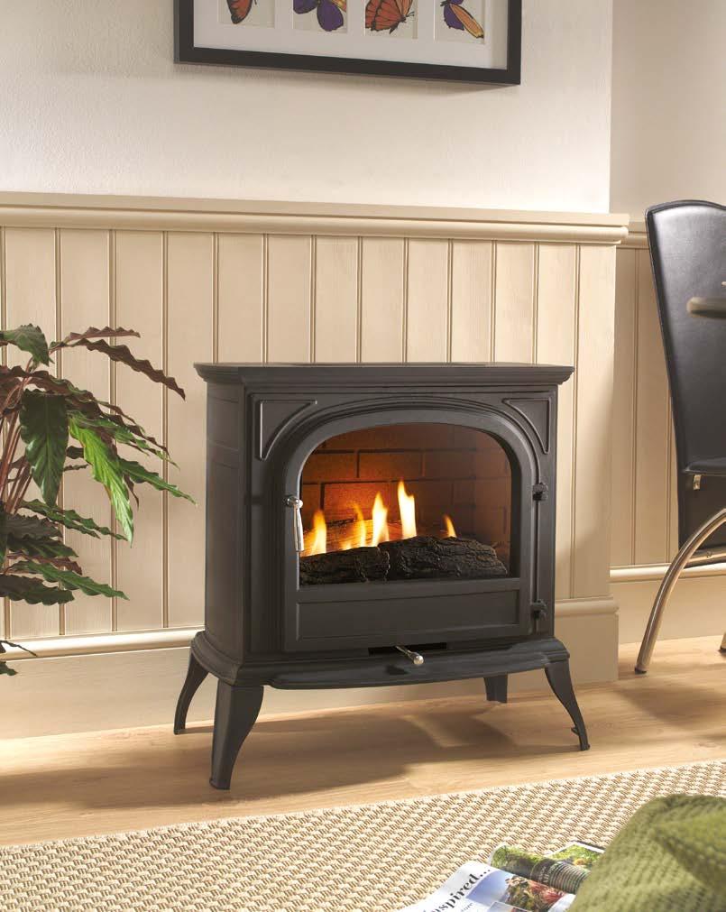 26. 100% efficient flueless gas fires eko 6010 eko 6010 shown in black with open door design. eko 6010 Flueless gas stoves are the latest must-have in home decoration.