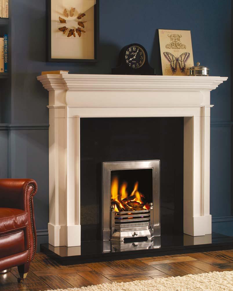 44. Conventional open fronted gas fires eko 3080 eko 3080 shown with log fuelbed and Edwardian polished cast iron fascia.