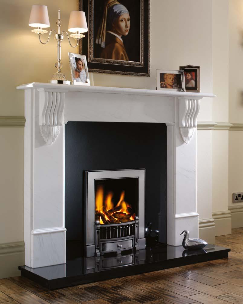 46. Conventional open fronted gas fires eko 3090 eko 3090 shown with log fuelbed and Victorian polished cast iron fascia.