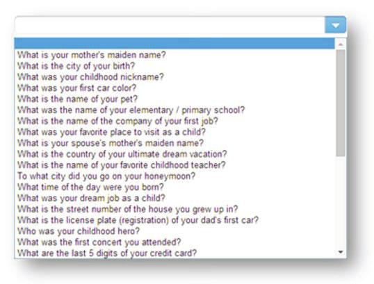 User Registration Part 3: Set security questions for password recovery c) In case of password recovery, you will be asked to provide answers to two personal questions.