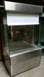 4 SHELVES Hot food display case, counter top, glass & stainless steel body, 35.3" L / 19.7" D / 27.6" H.