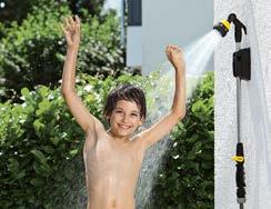 Cleverly convertible The watering lance can be instantly converted into a garden shower when