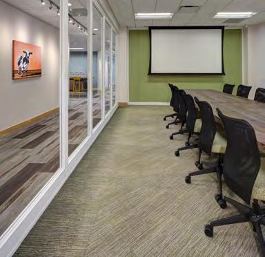 DESIGN CAPABILITIES BEYOND EXPECTATION Color and pattern capability inspired Sarah when designing both the LaFarge and Cashton spaces.