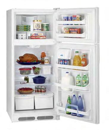 Top Mount Refrigerator A+ Energy Rating Deluxe Climate Controlled Defrost Full Cycle Airflow 3 Full-Width Wire Refrigerator Shelves 2 Ultra Humidity-Controlled Crisper Bins with Cover Shelf Covered