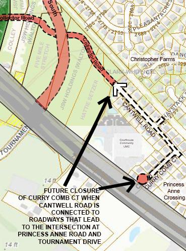 widening of Princess Anne Road, Curry Comb Court would be closed and an alternative roadway access would be provided.