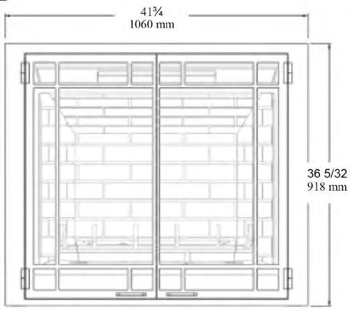 Installation 11.2 Optional Full Door Face Dimensions If installing an optional full door face, please refer to below for full face dimensions before applying facing material.