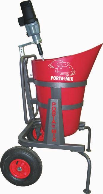 PORTAMIX PMH 70X For Rough Terrain Use (with rimmed bucket) PMH 70X (with rimmed bucket) Tires for Rough Terrain Casters for Level Floors 6 Mixing and placing of construction compounds is easier and