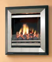 The Diamond with coal fuel bed The Diamond with pebble fuel bed A 650mm B 600mm C 550mm D 170mm E 65mm The Diamond Living Flame Effect Hole-in-the-wall