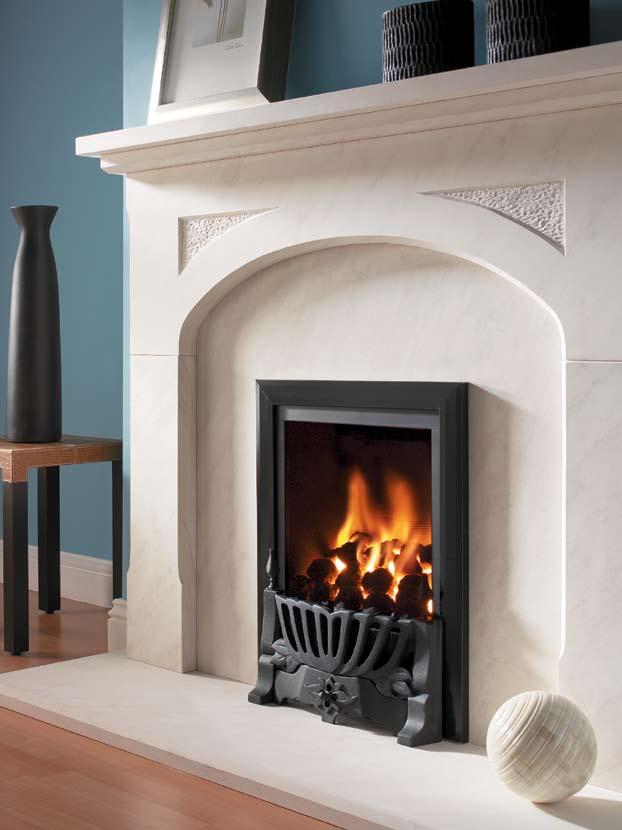 This full depth fire fits into a pre-cast flue with a 3" rebate on the fire surround. The 3.