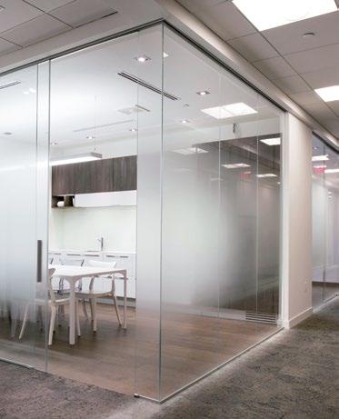GLASS OFFICE FRONTS ORCHESTRATE YOUR DESIGN WITH ELEGANCE Fixed & Sliding Glass Doors Integrating the sliding door and fixed side light glass panels within the same track enhances aesthetic, acoustic