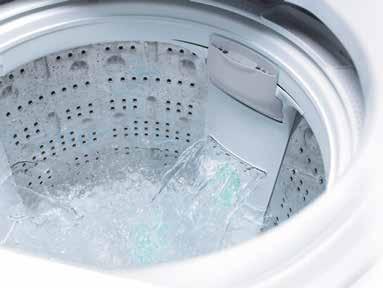 With powerful showers from two outlets in the drum, the Active Beat Lifter circulates water and agitates clothes to prevent tangling and assure thorough washing and rinsing.