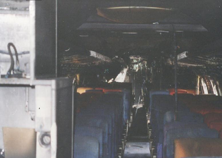 At the time of penetration, the last seven rows of seats were involved in the fire.