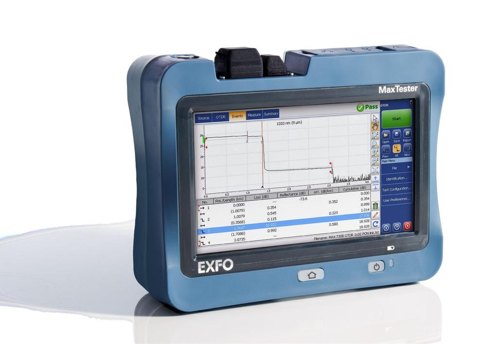 featured, entry-level, dedicated OTDR with tablet-inspired design, suitable for metro