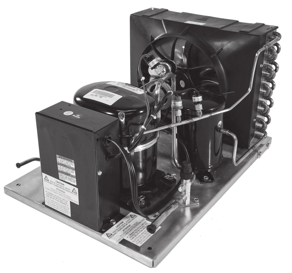 CONDENSING UNIT SPECIFICATIONS LOW-PRESSURE SWITCH Opens at 5 psig Closes at 20 psig HIGH-PRESSURE SWITCH Opens at 425 psig Closes at 300 psig Model POWER CORD 9000 Condensing Unit 9000 Condenser