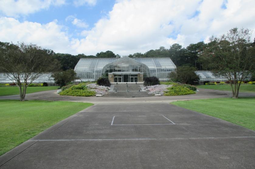 Conservatory: December 1962 saw the opening of the largest conservatory in the Southeast. Designed by Charles McCauley, the curved glass houses totaled three hundred six feet in length.